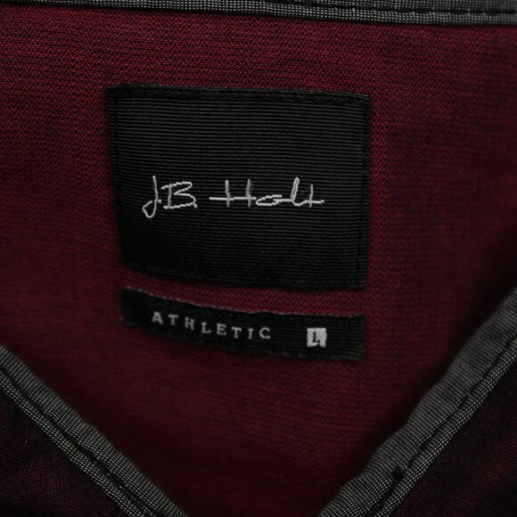 J.B. Holt Athletic Fit Shirt Mens Large Red Cotton Stretch Long Sleeve Button Up - Picture 8 of 13